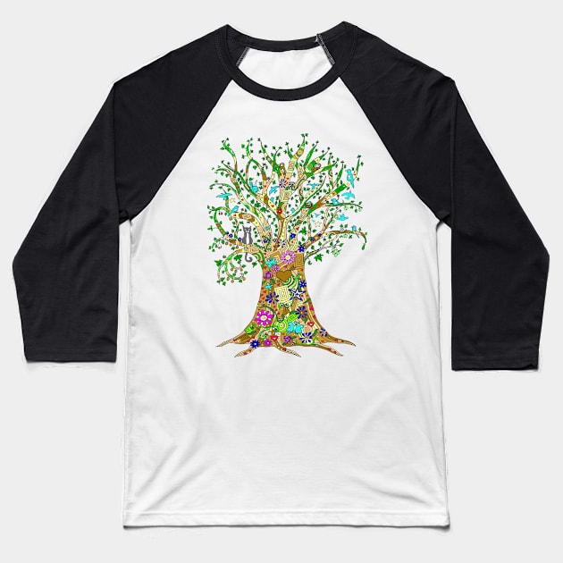 Colourful Friendship Tree Baseball T-Shirt by drknice